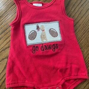 Red Baby Onesie with Football Design